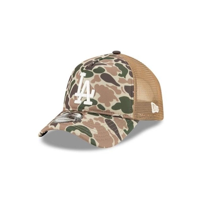 Green Los Angeles Dodgers Hat - New Era MLB Duck Camo A-Frame 9FORTY Snapback Caps USA8952013